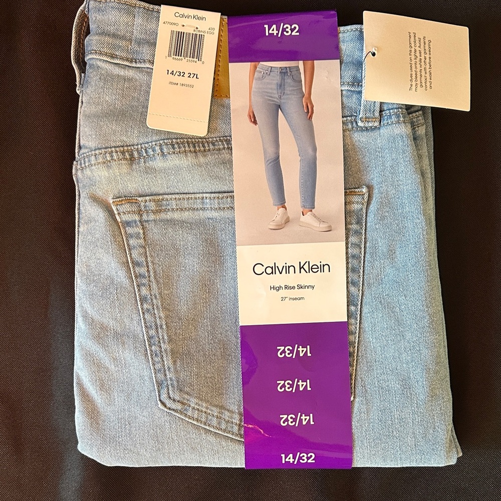 Calvin Klein Sky Blue High Rise Jeans